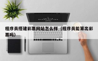 高唐程序员搭建彩票网站怎么样（程序员能算出彩票吗）